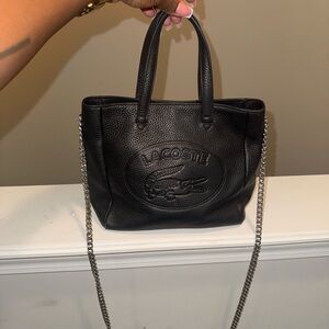 Lacoste Medium Black Tote/Crossbody